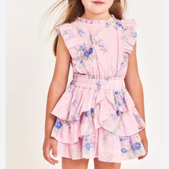 LoveShackFancy Pink Floral Ruffle Dress - Picture 1 of 2